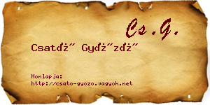 Csató Győző névjegykártya